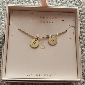 Lauren Conrad gold plated initial necklace